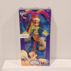 My Little Pony Equestria Girls Applejack Doll Neon Rainbow Rocks New